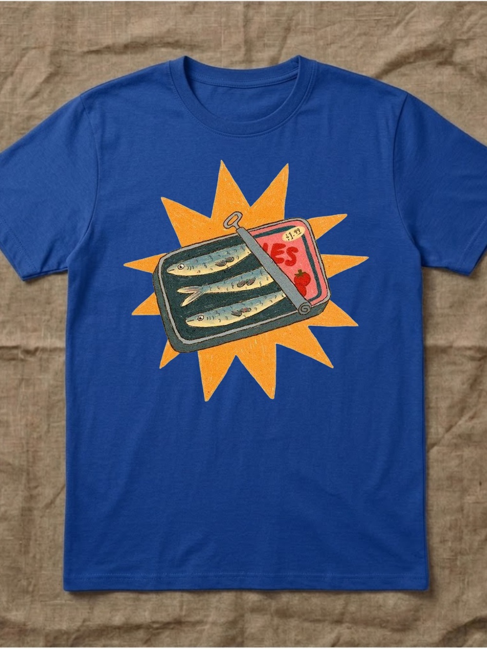 Blue with Sardine Can Illustration